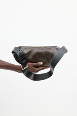 Jil Sander Brown Moon Leather Belt Bag