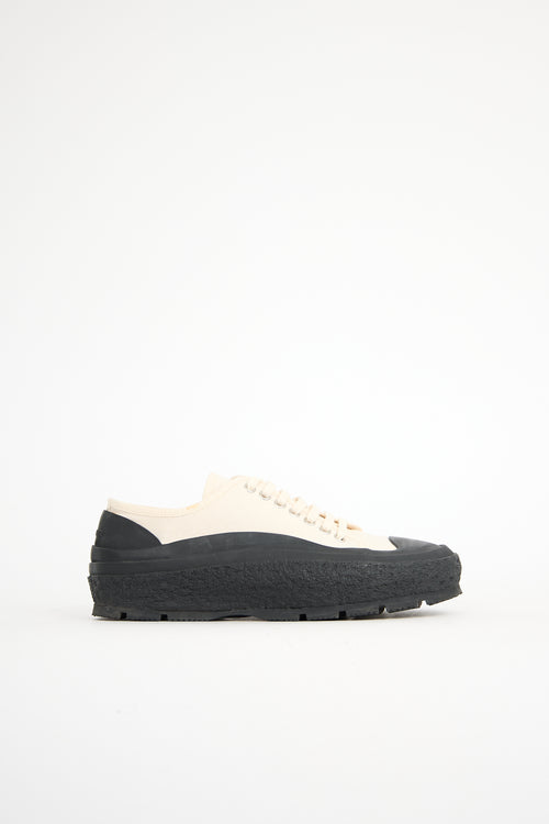 Jil Sander Canvas & Rubber Platform Sneaker