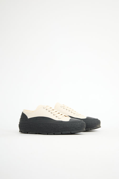 Jil Sander Canvas & Rubber Platform Sneaker