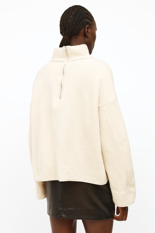 Jil Sander Cream Fuzzy Sweater
