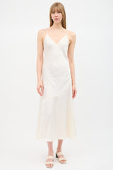 Jil Sander Cream Satin Panelled Dress