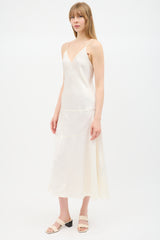 Jil Sander Cream Satin Panelled Dress