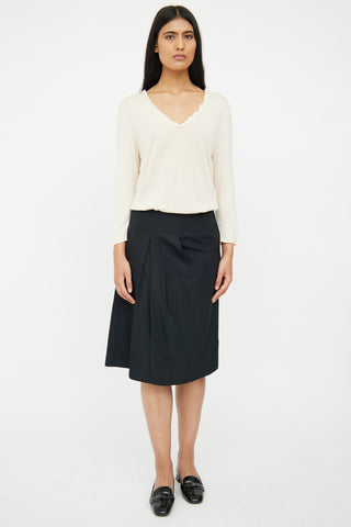 Jil Sander Cream Cashmere & Silk Blend Top