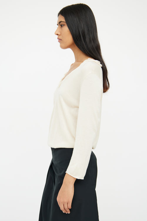 Jil Sander Cream Cashmere & Silk Blend Top