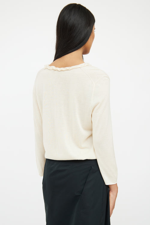 Jil Sander Cream Cashmere & Silk Blend Top