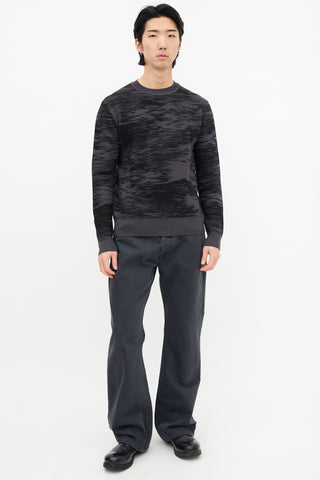 Jil Sander Dark Grey & Black Wool Marled Sweater