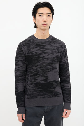 Jil Sander Dark Grey & Black Wool Marled Sweater