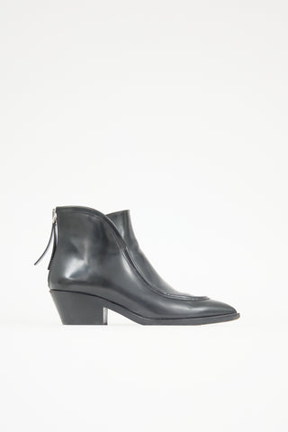 Jil Sander Glossed Leather Ankle Boot