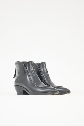 Jil Sander Glossed Leather Ankle Boot