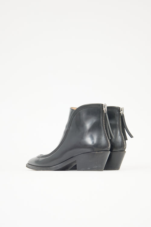 Jil Sander Glossed Leather Ankle Boot