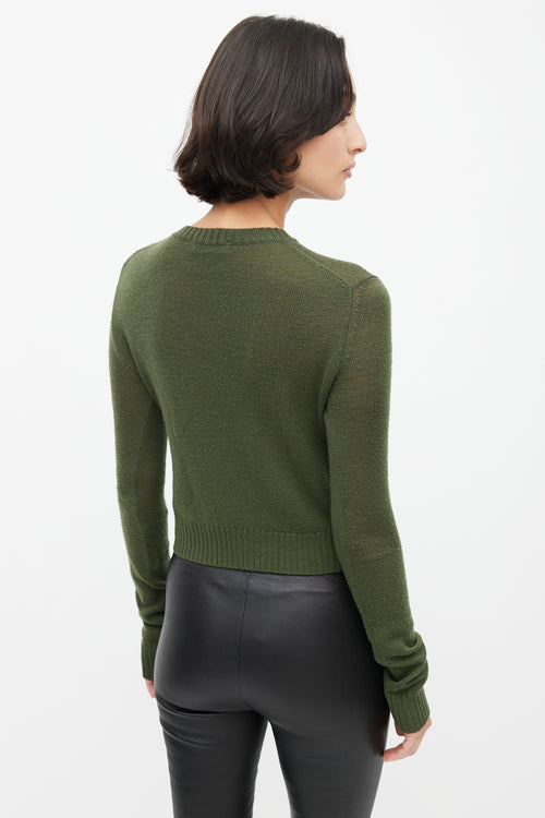 Jil Sander Green Wool Knit Sweater