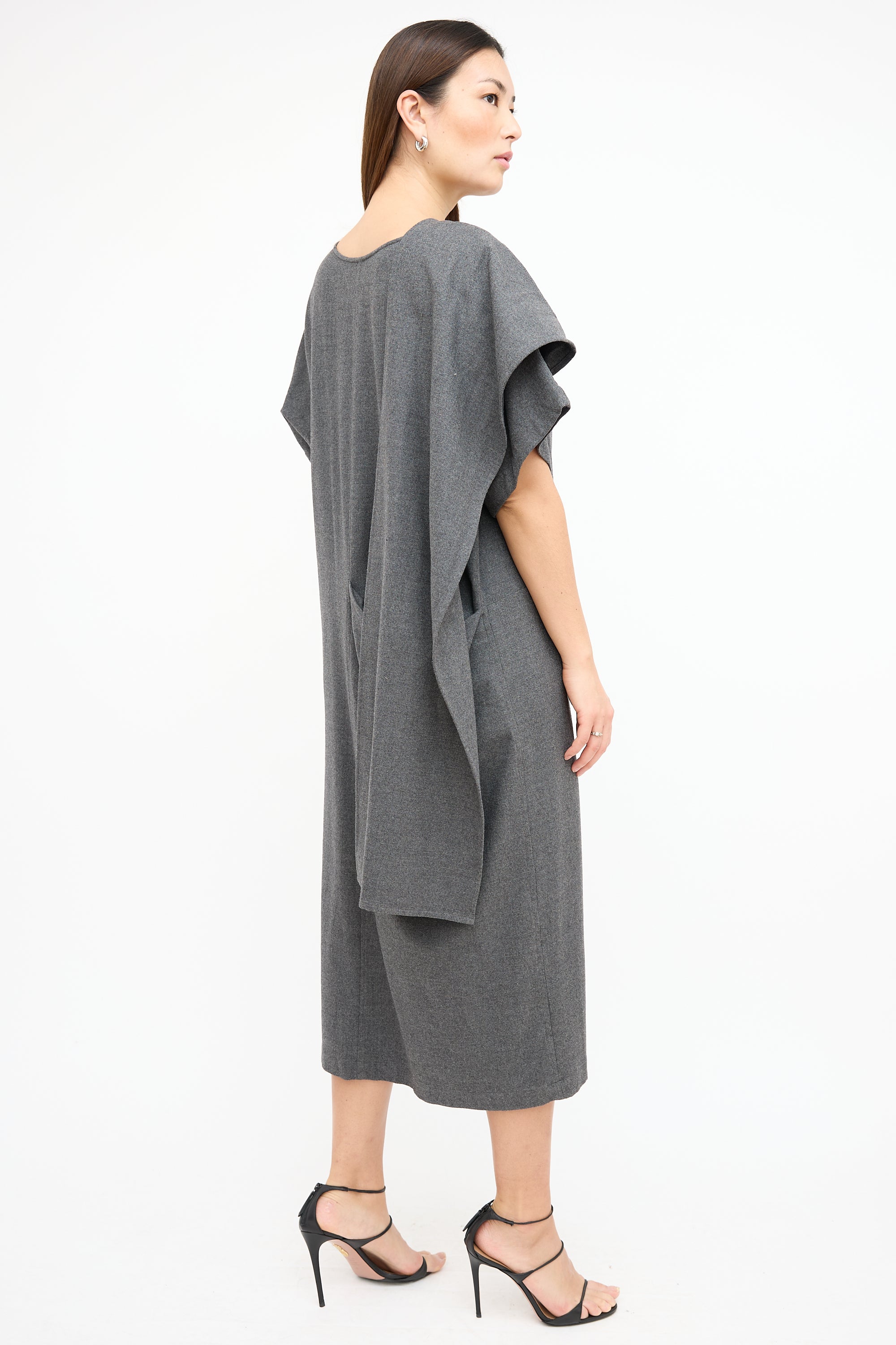 jil sander grey dress Jil Sander Wrap-effect Dress