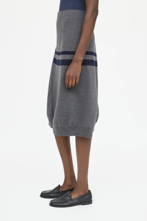 Jil Sander Wool Stripe Skirt