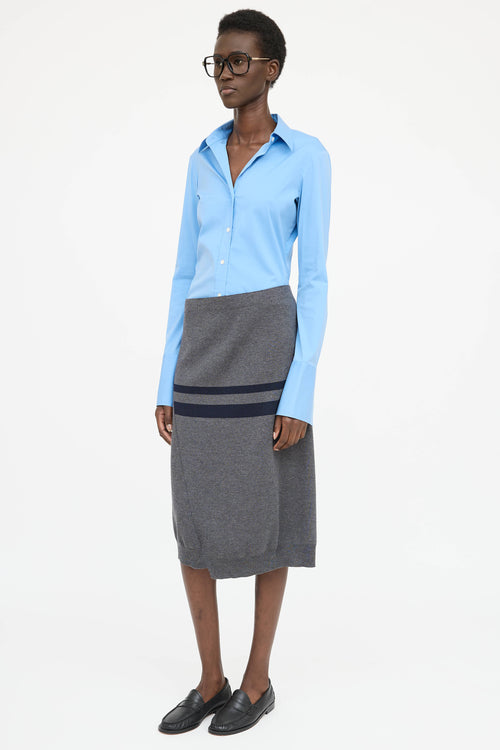Jil Sander Wool Stripe Skirt