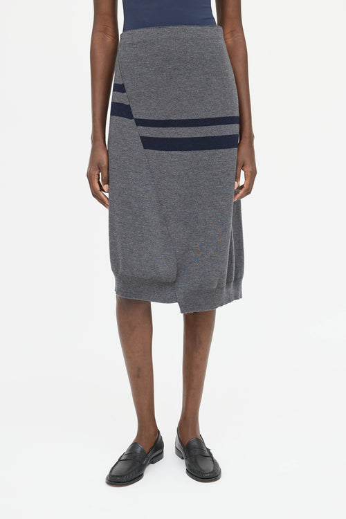 Jil Sander Wool Stripe Skirt