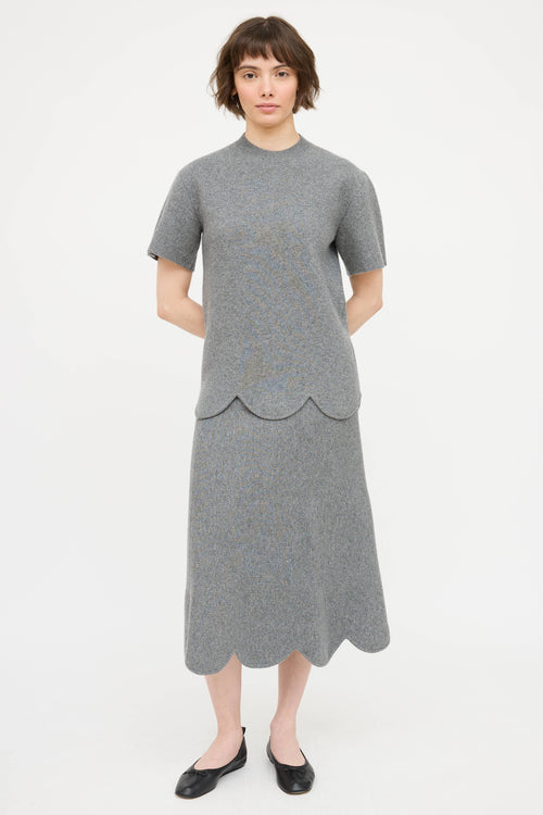 Jil Sander Wool & Cashmere Scalloped Set