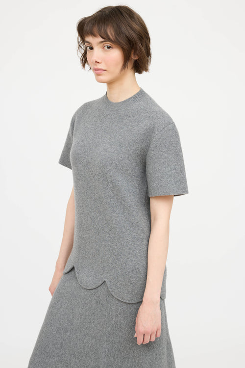 Jil Sander Wool & Cashmere Scalloped Set