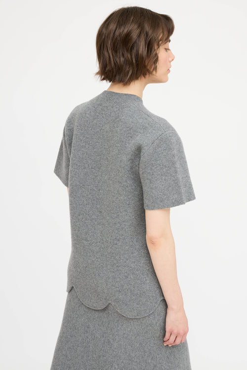 Jil Sander Wool & Cashmere Scalloped Set