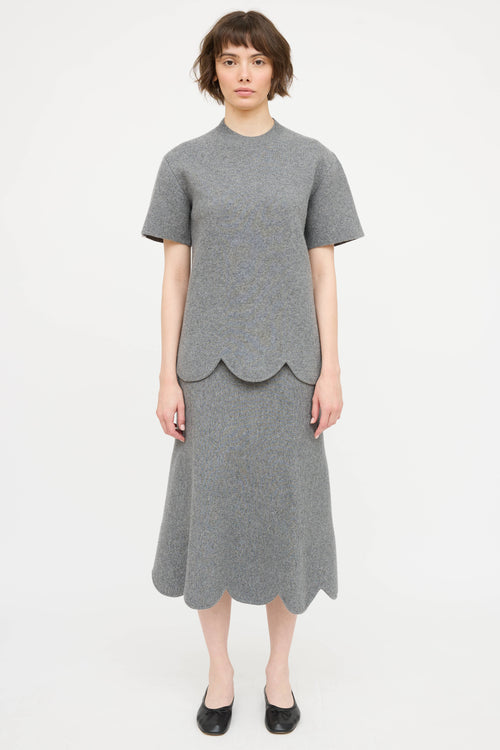 Jil Sander Wool & Cashmere Scalloped Set