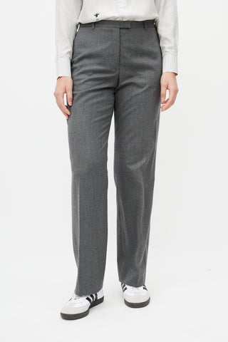 Jil Sander Grey Wool Straight Leg Trouser