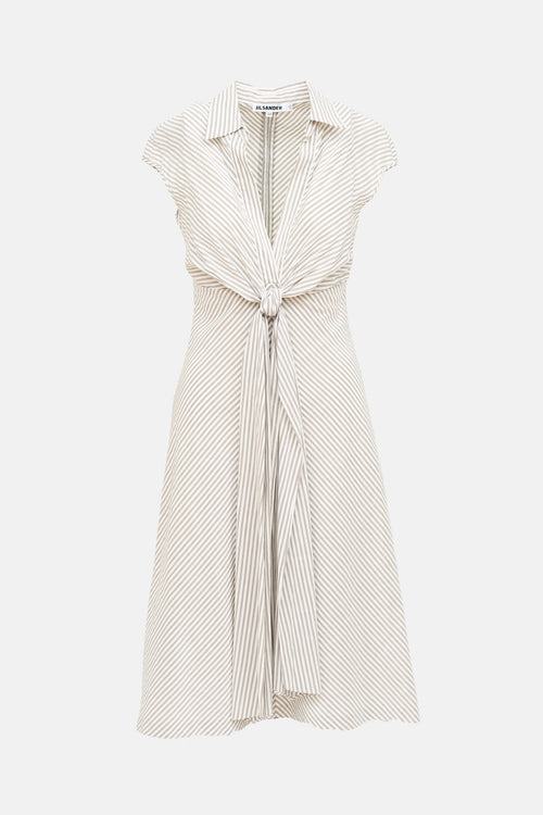 Jil Sander Striped Tie Dress