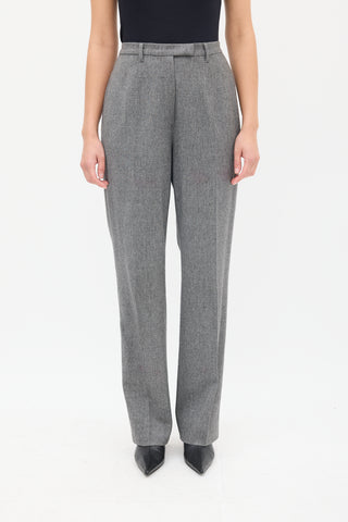 Jil Sander Grey Wool & Cashmere High Waist Trouser