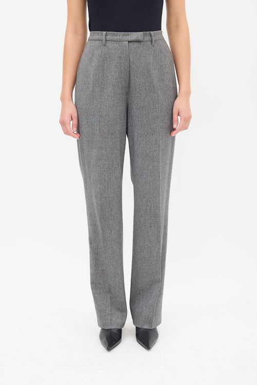 Jil Sander Grey Wool & Cashmere High Waist Trouser