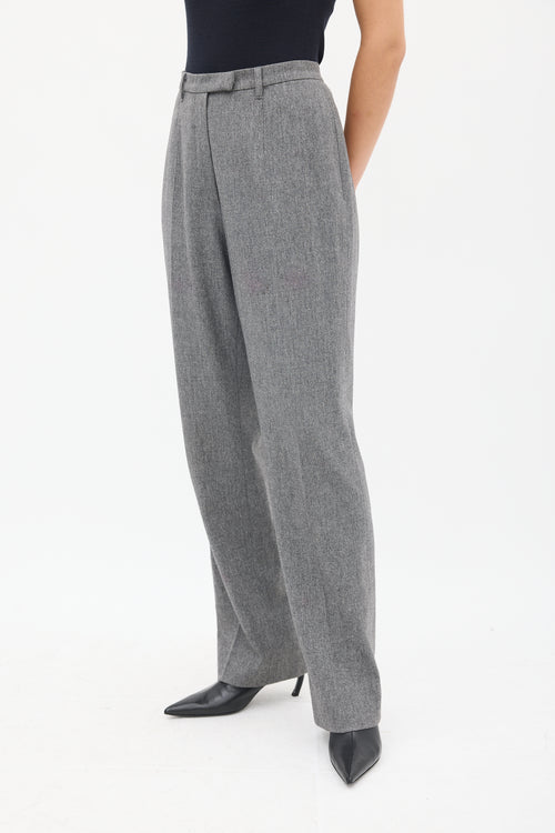 Jil Sander Grey Wool & Cashmere High Waist Trouser