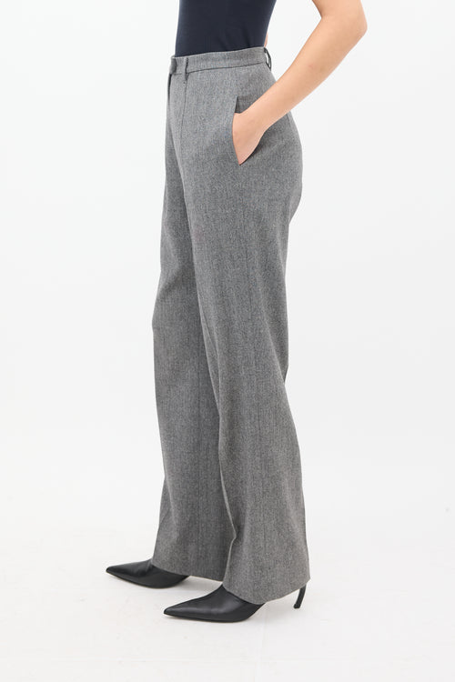 Jil Sander Grey Wool & Cashmere High Waist Trouser