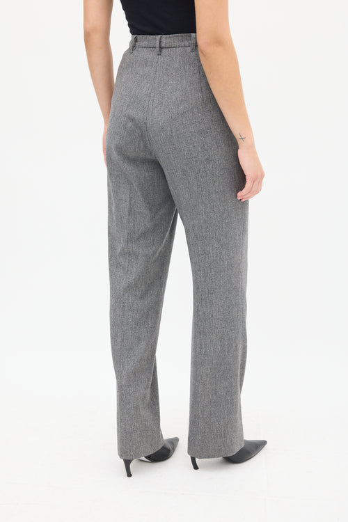 Jil Sander Grey Wool & Cashmere High Waist Trouser