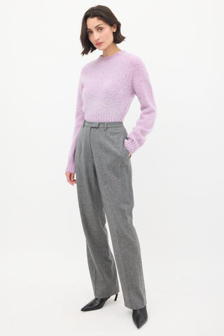 Jil Sander Grey Wool & Cashmere High Waist Trouser