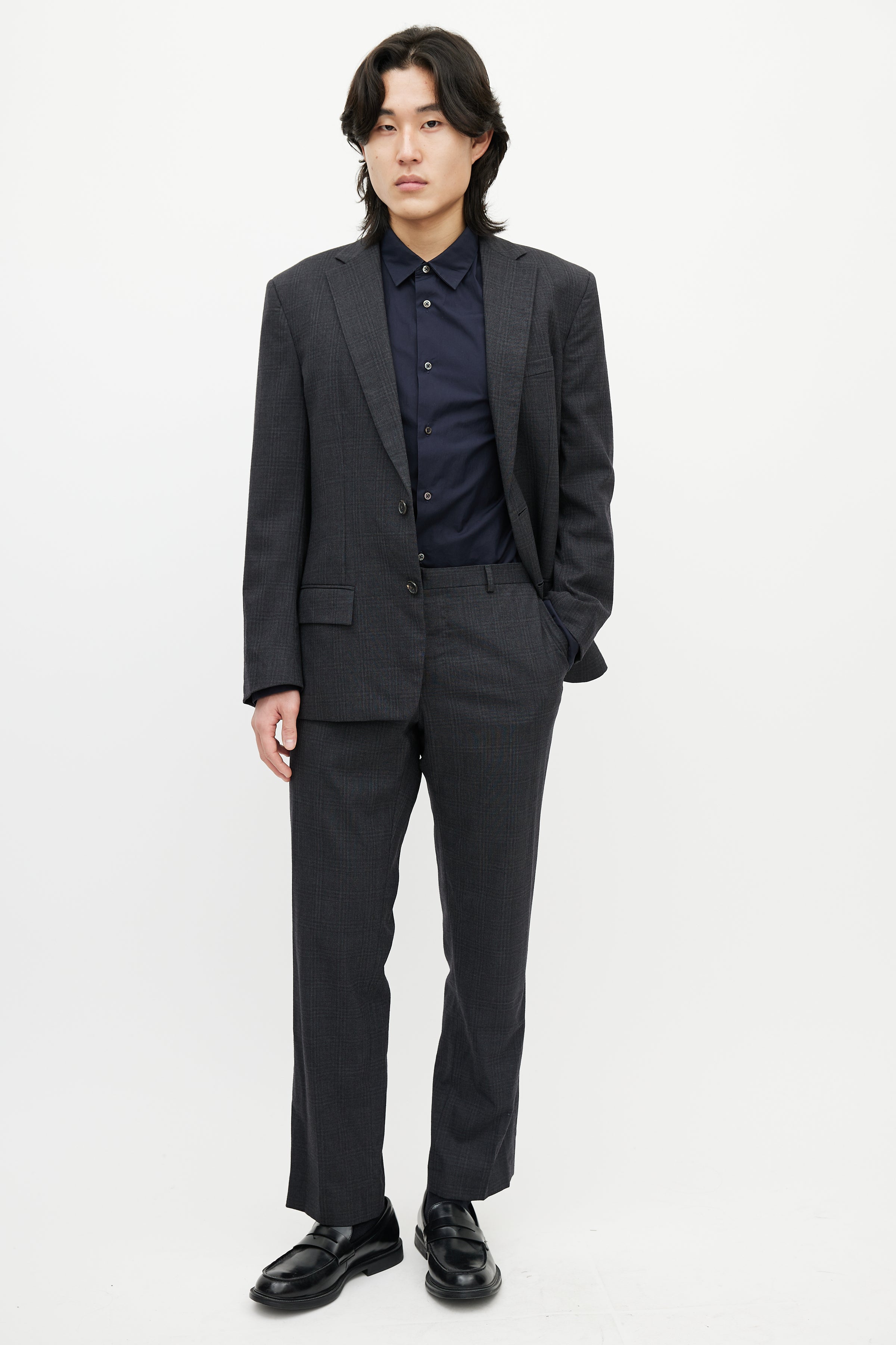 Jil Sander // Grey Wool Check Two Piece Suit – VSP Consignment