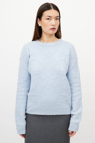Jil Sander Blue Wool Knit Sweater