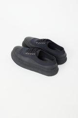 Jil Sander Navy & Black Canvas Platform Sneaker