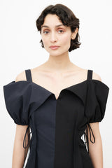 Jil Sander Navy & Black Colorblock Gabi Dress