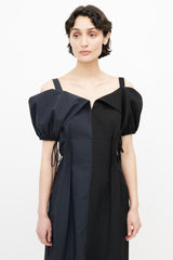 Jil Sander Navy & Black Colorblock Gabi Dress