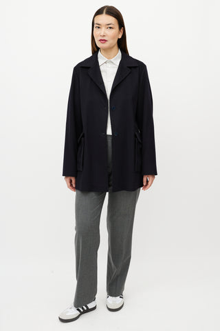 Jil Sander Black Cashmere & Silk Light Jacket