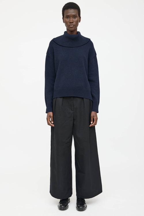 Jil Sander Wool Turtleneck High Low Sweater