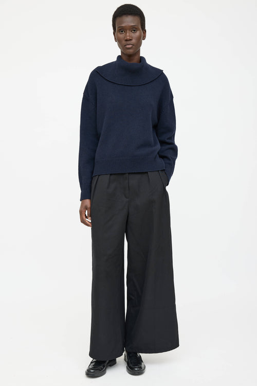 Jil Sander Wool Turtleneck High Low Sweater