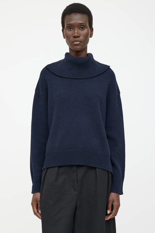 Jil Sander Wool Turtleneck High Low Sweater