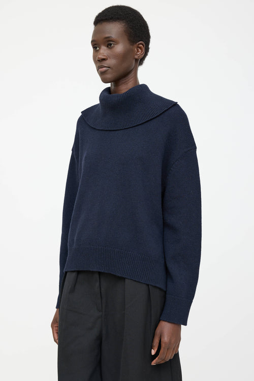 Jil Sander Wool Turtleneck High Low Sweater