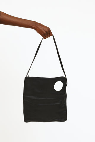 Marge Sherwood // Black Embossed Pump Crossbody Bag – VSP Consignment
