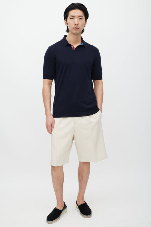 Jil Sander Navy & Multicolour Knit Polo