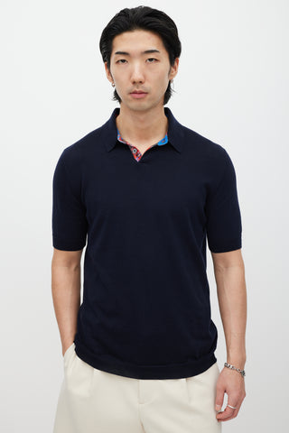 Jil Sander Navy & Multicolour Knit Polo