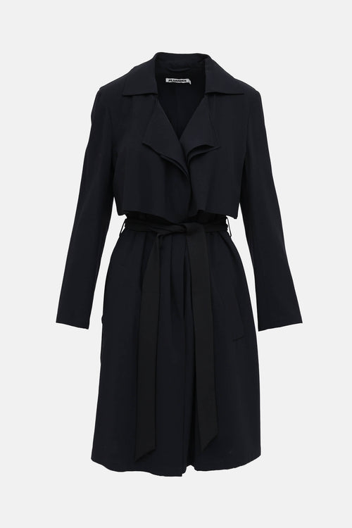 Jil Sander Lightweight Wool Belted Coat