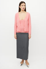 Jil Sander Pink Cashmere Tank & Cardigan Set