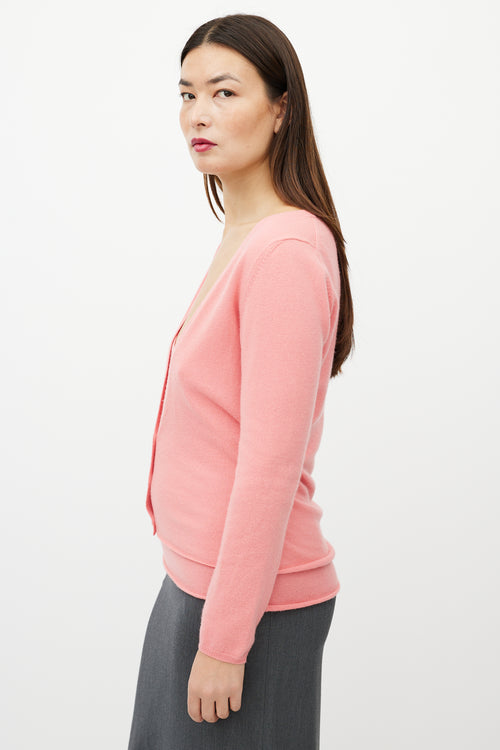 Jil Sander Pink Cashmere Tank & Cardigan Set