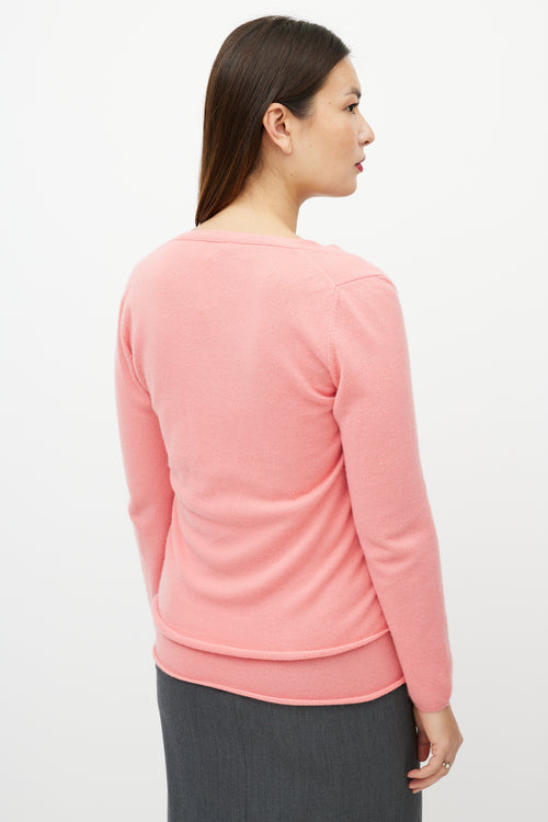 Jil Sander Pink Cashmere Tank & Cardigan Set