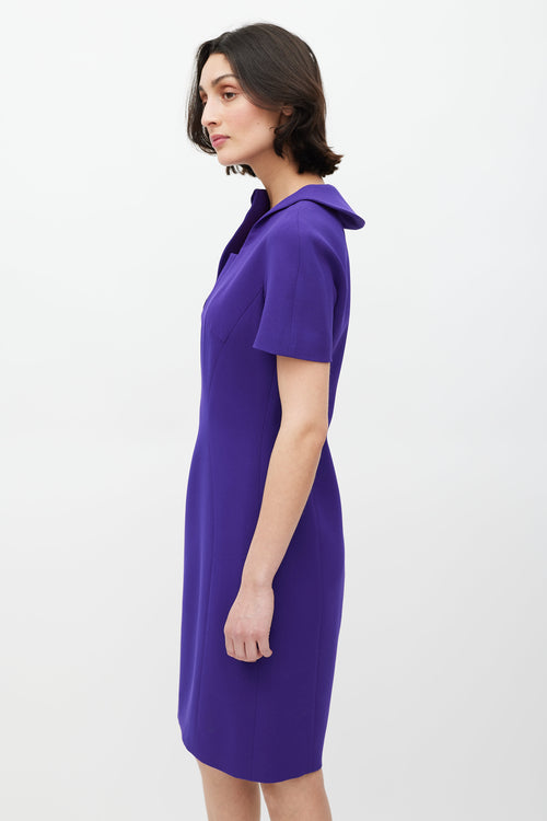 Jil Sander Purple Folded Dress