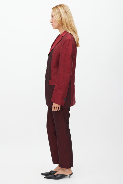 Jil Sander Red Linen & Mohair Suit